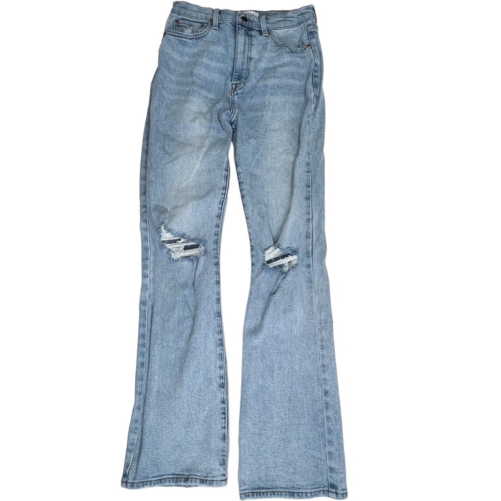 Pistola high rise distressed flare jeans size 28 inseam 32”